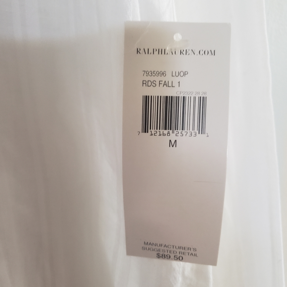 Ralph Lauren White Tie Up Blouse NWT - Picture 3 of 3